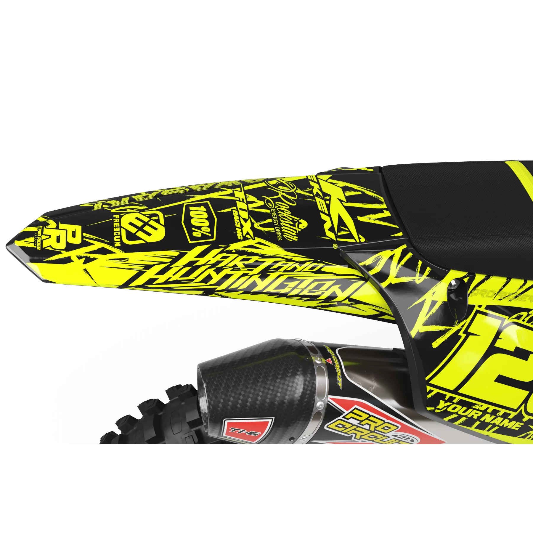 STICKERSET moto Stickerset Motocross FLUO PERSO KAWASAKI HART AND HUNTINGTON