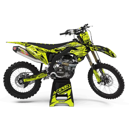 Stickerset moto Stickerset Motocross FLUO PERSO KAWASAKI HART AND HUNTINGTON