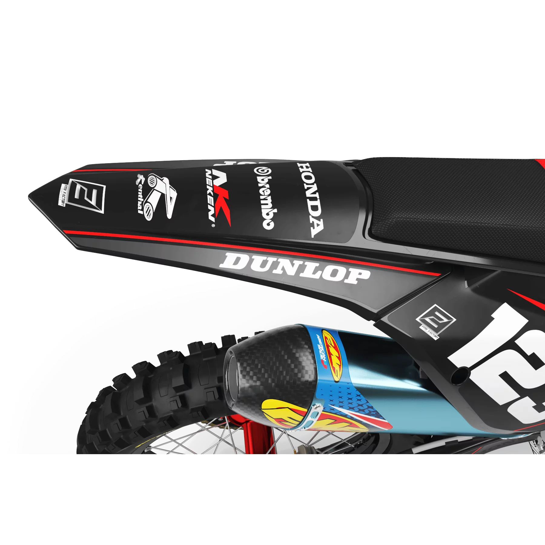 Kit de adesivos moto KIT ADESIVOS Motocross PERSO HONDA FACTORY NEKEN BLACK MATE (ref:prda31a)