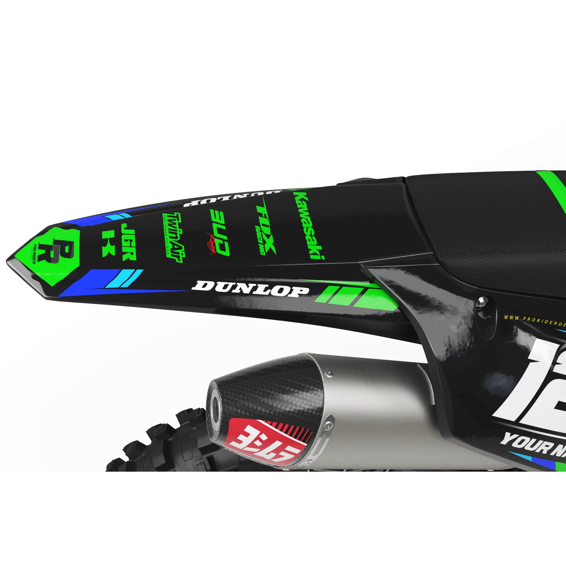 Kit adesivos moto KIT ADESIVOS Motocross KAWASAKI : Dê um estilo diferente ao seu motocross JGR (REF:PRDA37B)