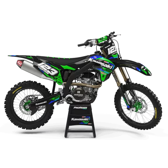 Kit adhesivos moto KIT ADHESIVOS Motocross KAWASAKI : Dale un estilo diferente a tu motocross JGR (REF:PRDA37B)
