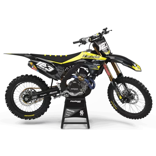 Kit adesivos moto KIT ADESIVOS Motocross HONDA BUD RACING PRETO|AMARELO (REF:PRDA36A4)