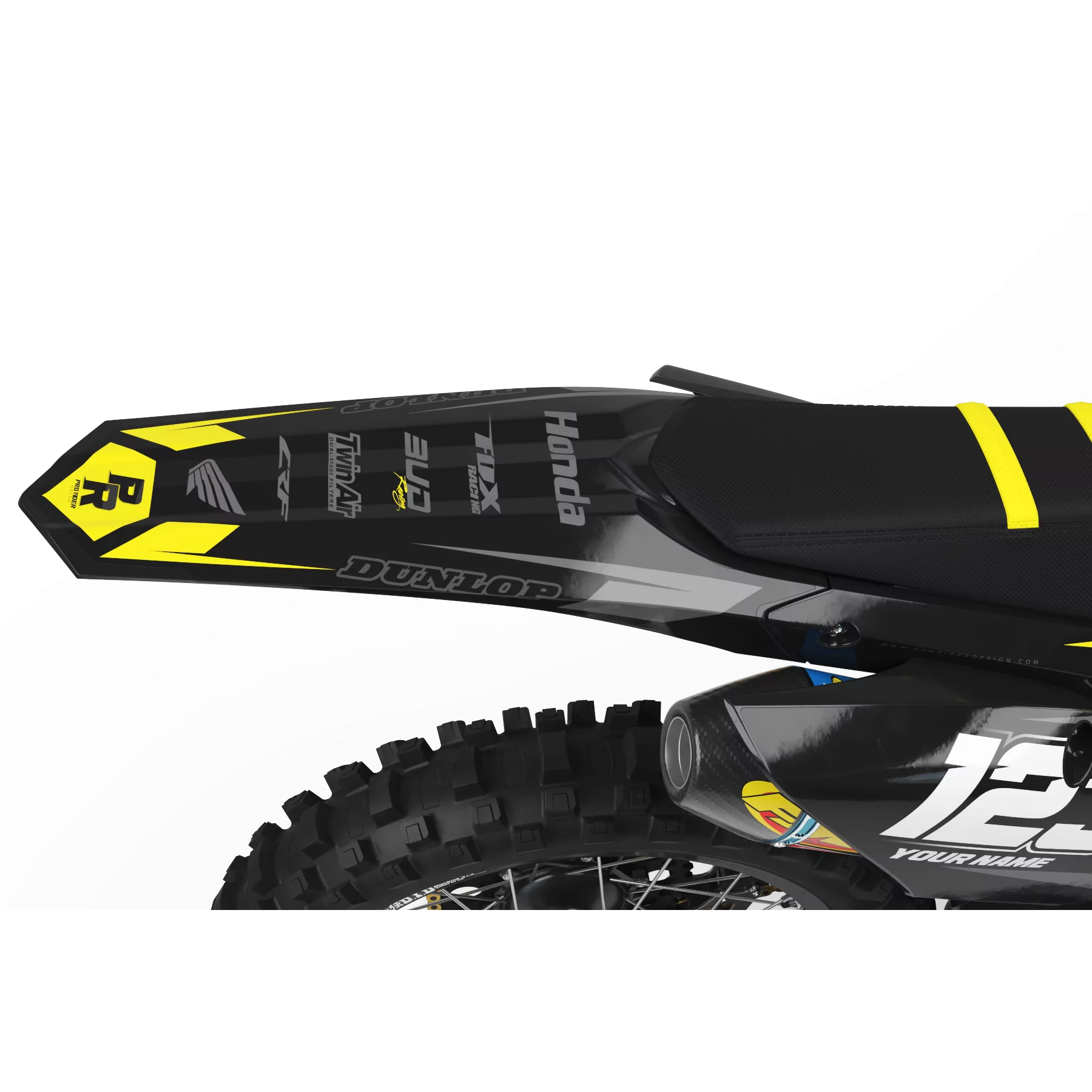 Kit adesivos moto KIT ADESIVOS Motocross HONDA BUD RACING PRETO|AMARELO (REF:PRDA36A4)