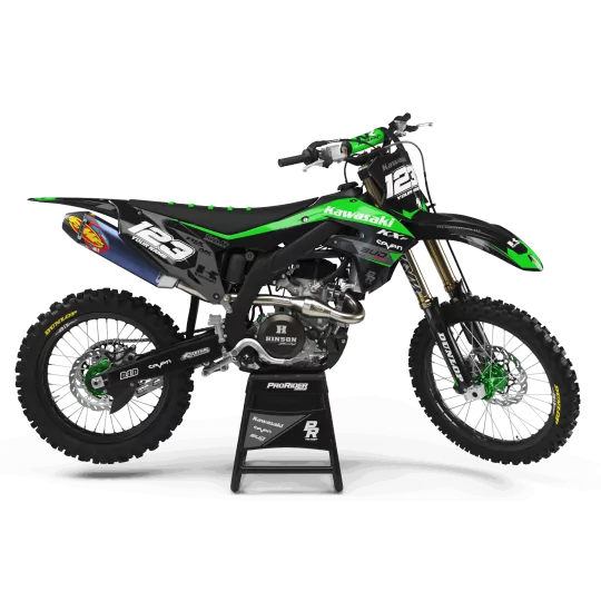 Kit adesivos moto KIT ADESIVOS Motocross KAWASAKI BUD RACING PRETO|VERDE (REF:PRDA36B1)