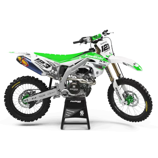 Kit adhesivos moto KIT ADHESIVOS Motocross KAWASAKI BUD RACING BLANCO|VERDE (REF:PRDA36B2)