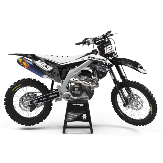 Kit adesivos moto KIT ADESIVOS Motocross KAWASAKI BUD RACING PRETO|BRANCO (REF:PRDA36B5)