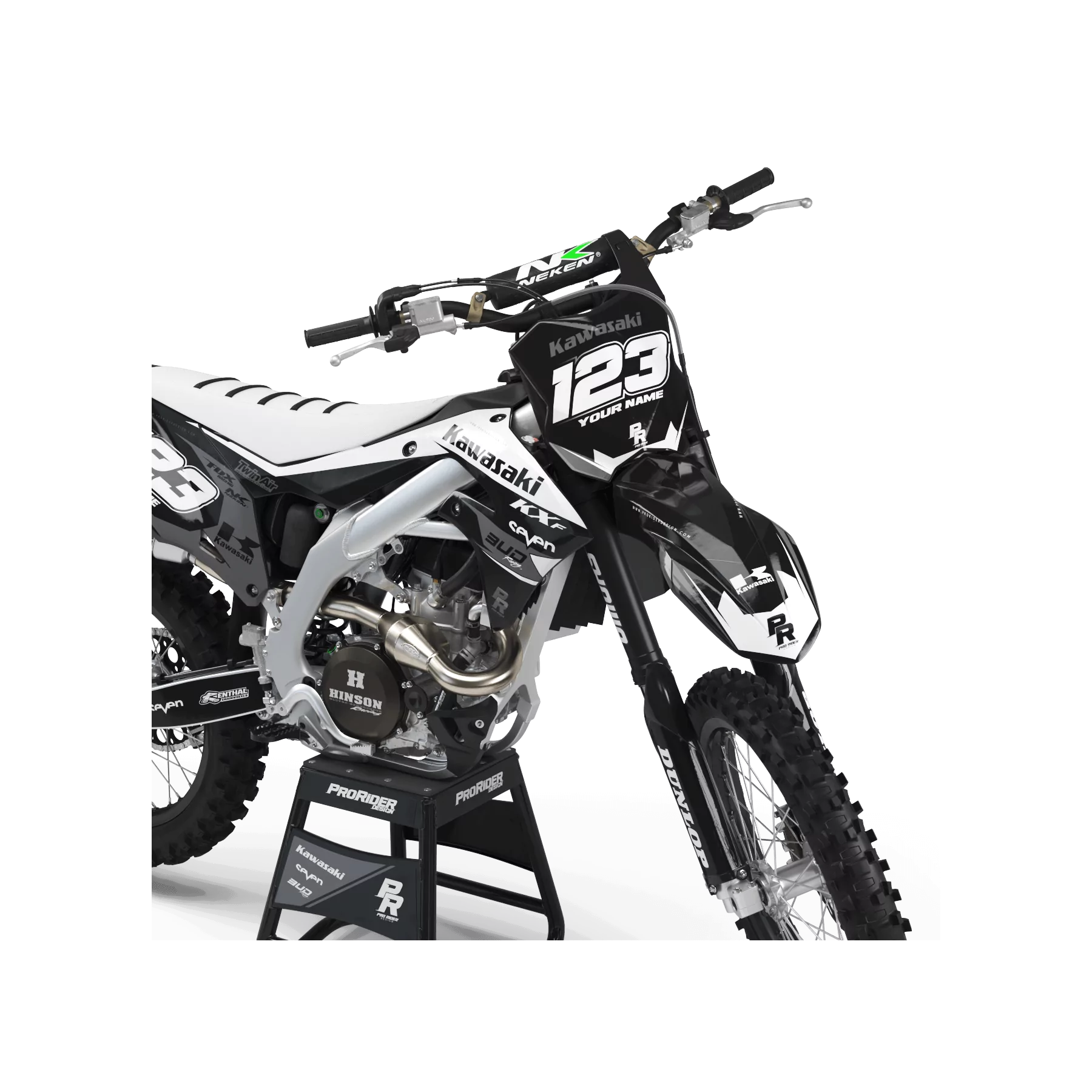 Kit adesivos moto Kit adesivos Motocross KAWASAKI BUD RACING PRETO|BRANCO (REF:PRDA36B5)