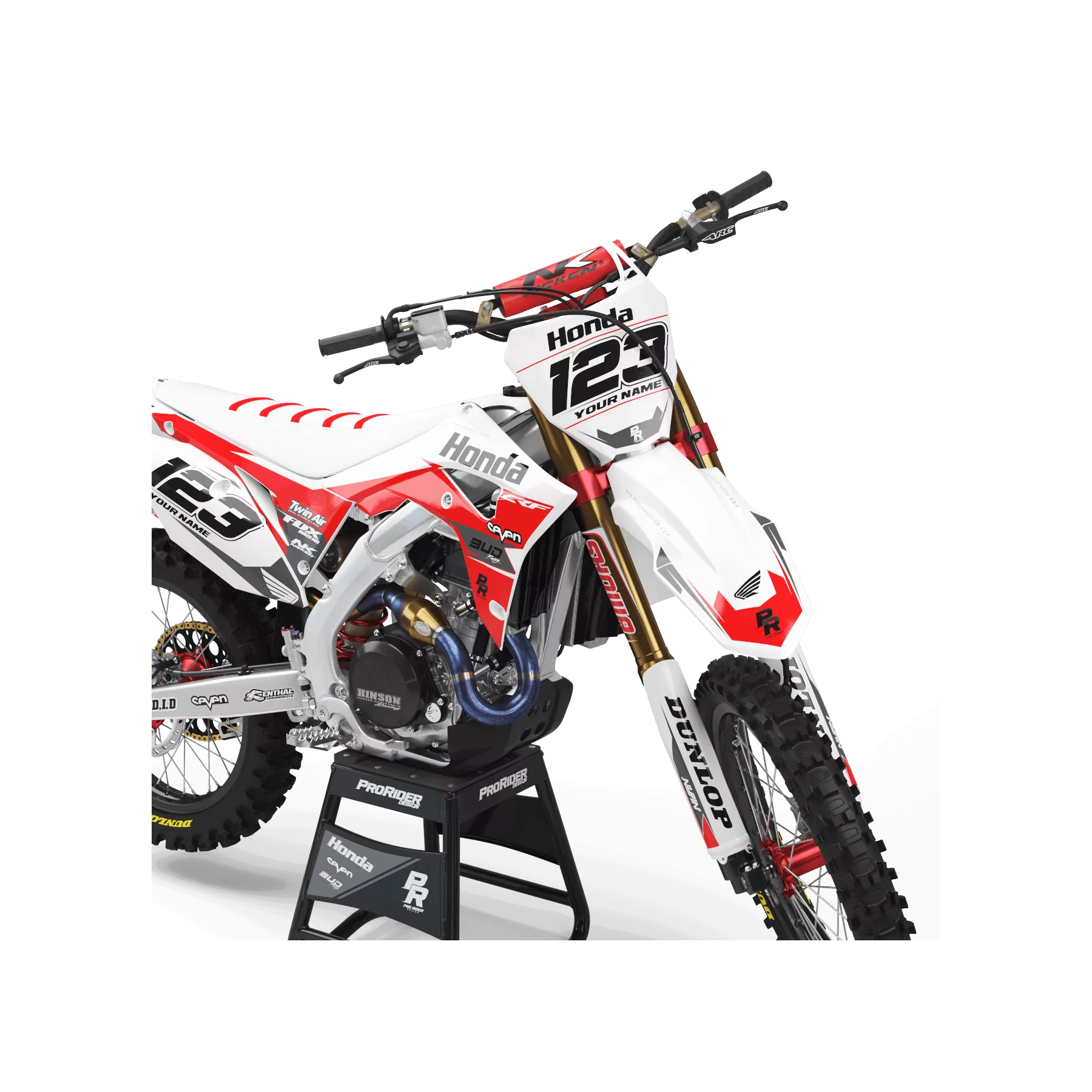 graphics kit moto Graphics Motocross CRF HONDA BUD RACING RED|WHITE (REF:PRDA36A6)