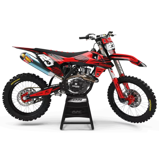 Kit adesivos moto KIT ADESIVOS MOTOCROSS honda FACTORY Neken preto|vermelho (ref:prda32a)