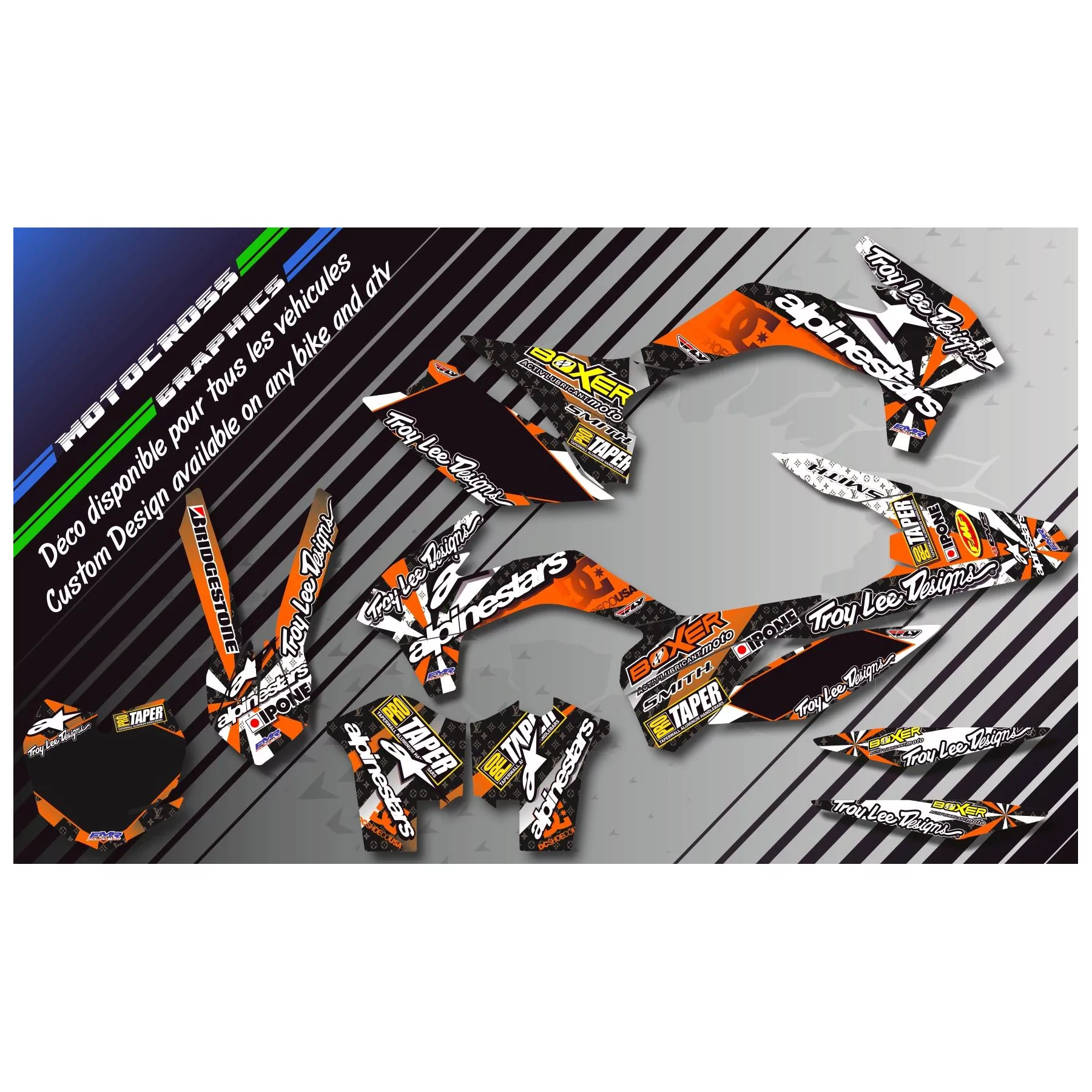 Kit adhesivos moto KIT ADHESIVOS PERSO ALPINESTARS 400 dvx 04-08