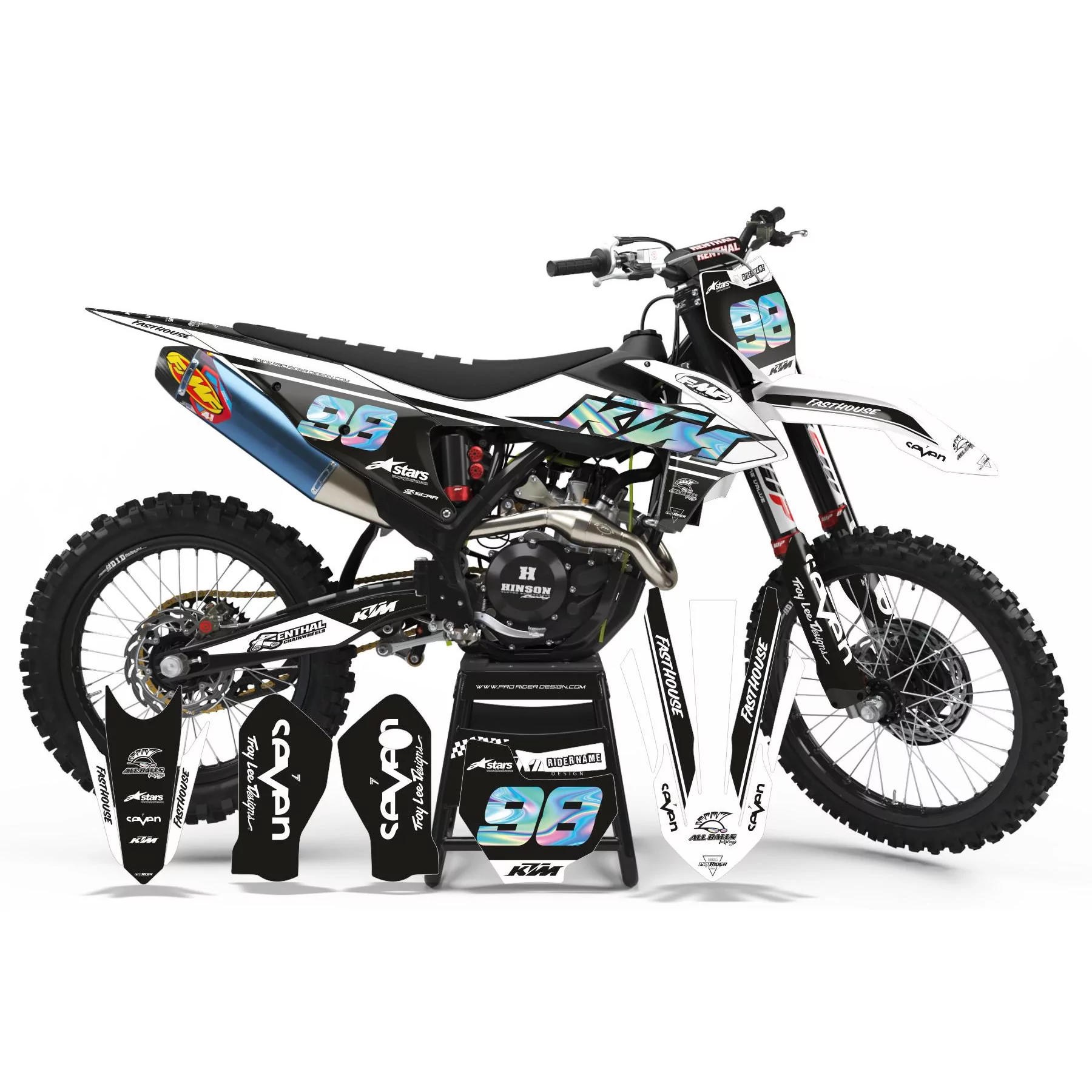Stickerset motor STICKERSET Motocross PERSOONLIJK FAST STYLE HOLO