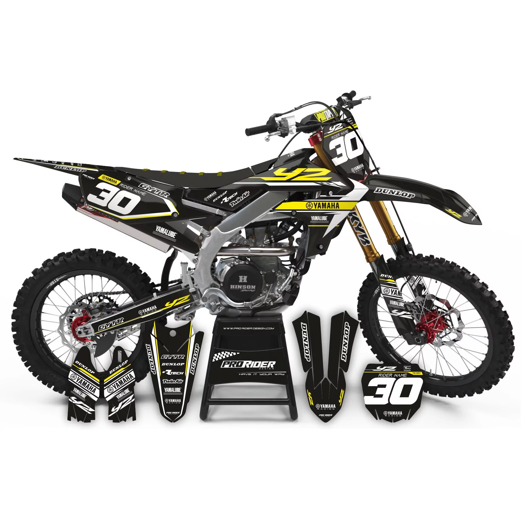 Kit adhesivos moto Kit adhesivos Motocross PERSO YAMAHA FACTORY RACING YELLOW