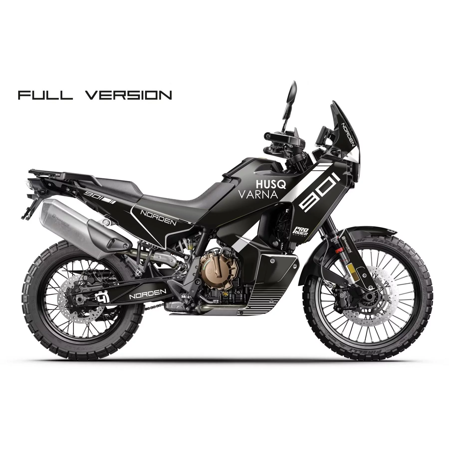 Moto stickerset Stickerset 901 NORDEN upline black&white HUSQVARNA