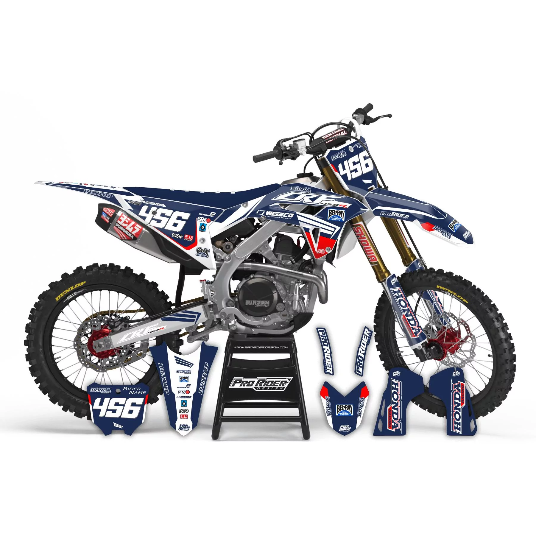 Kit adesivos moto Kit adesivos Motocross perso Honda BULLY ONE BB