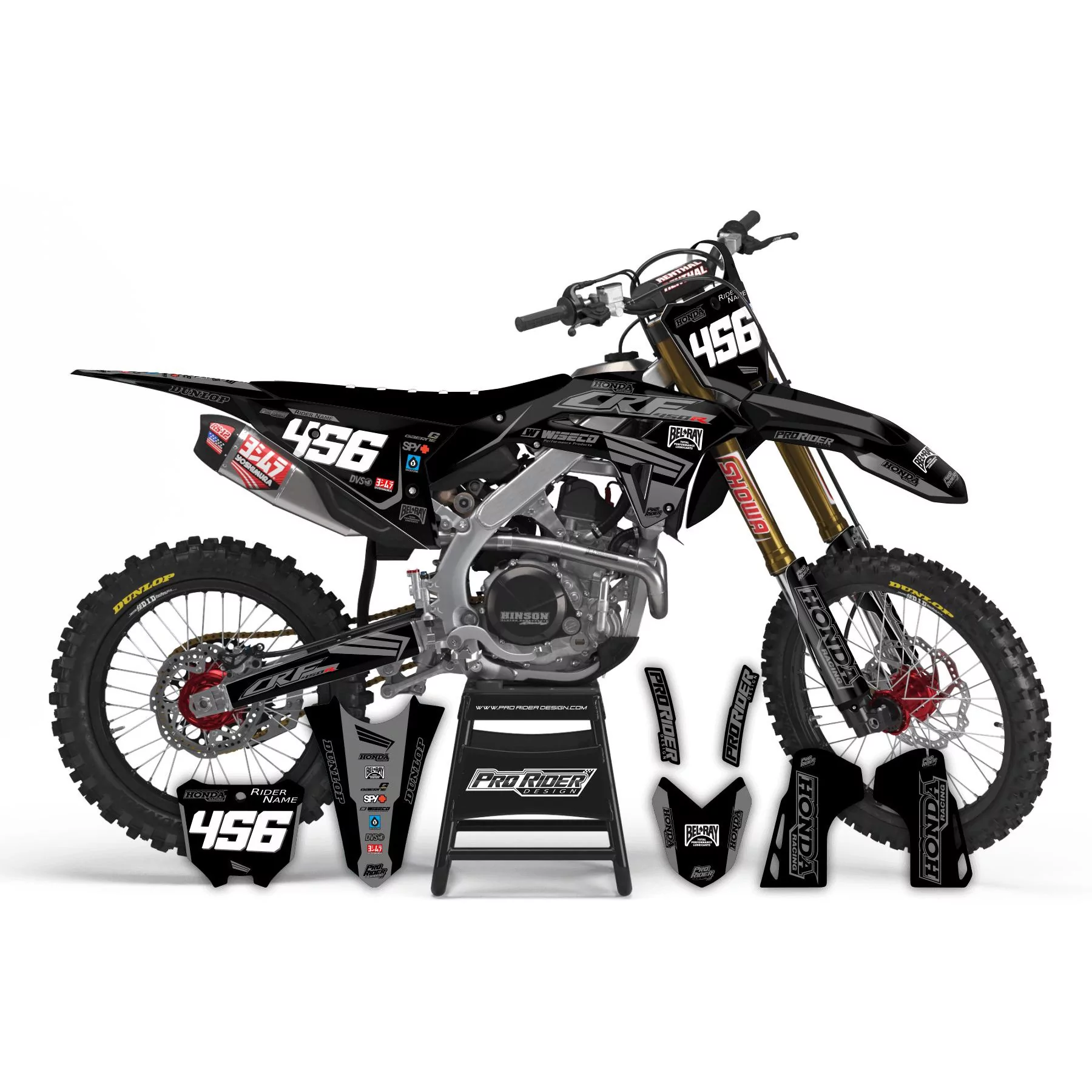 Kit adhesivos moto Kit adhesivos Motocross perso Honda BULLY ONE DARK