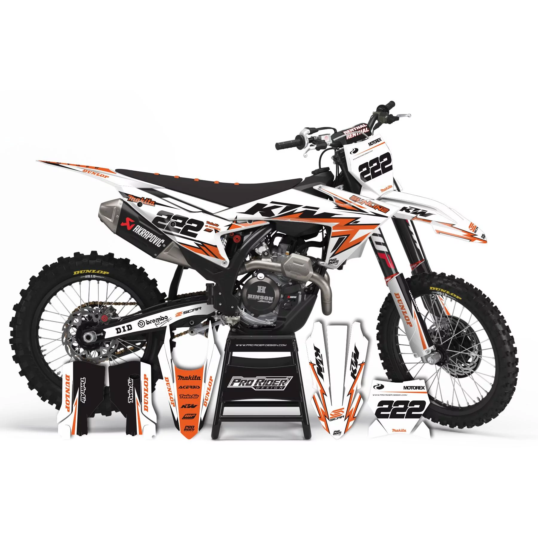 GRAPHICS moto GRAPHICS Motocross pour KTM PERSO TRASH ORANGE