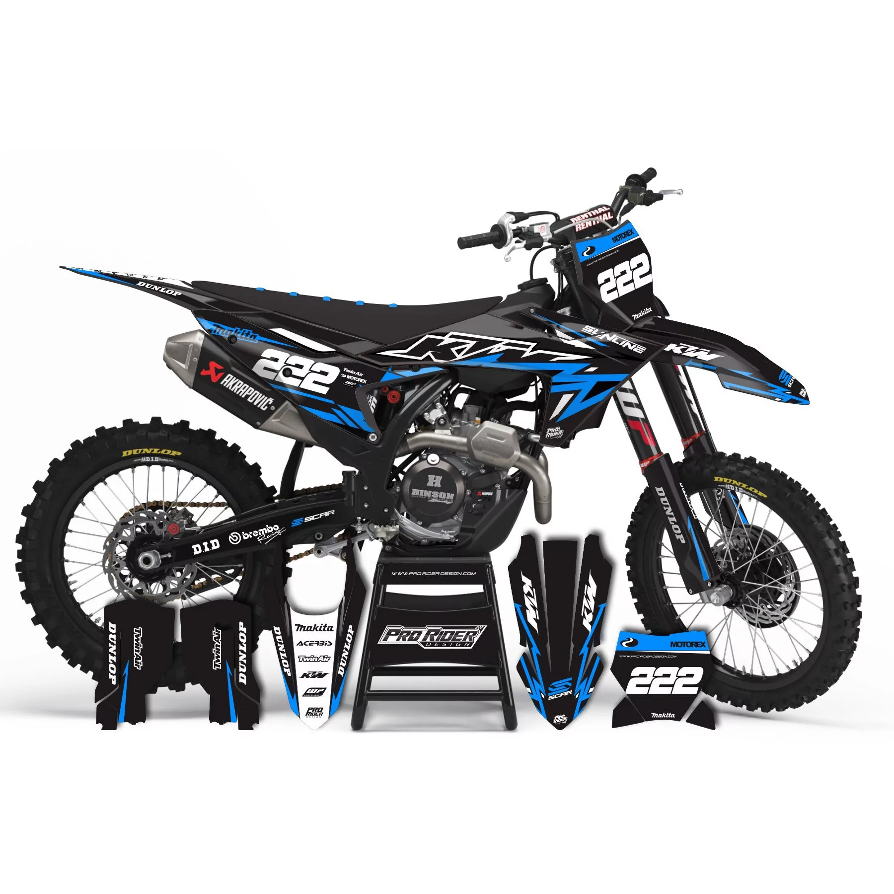 Kit adhesivos moto KIT ADHESIVOS Motocross pour KTM PERSO TRASH CYAN