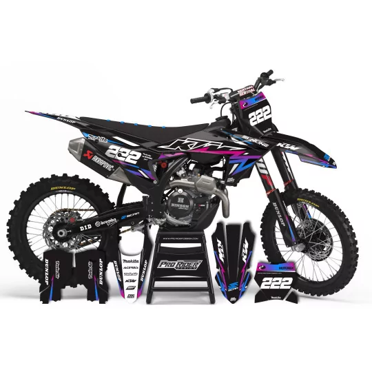 Kit adesivos moto KIT ADESIVOS Motocross KTM PERSO TRASH BLACK GRADIENT