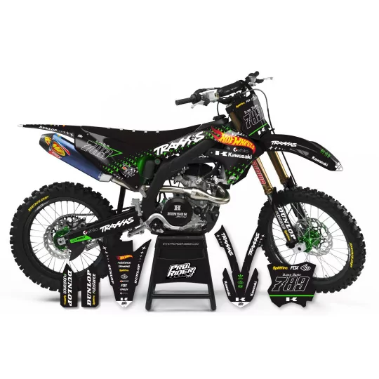 Kit adesivos moto KIT ADESIVOS Motocross KAWASAKI Dark Hotwheels Edition