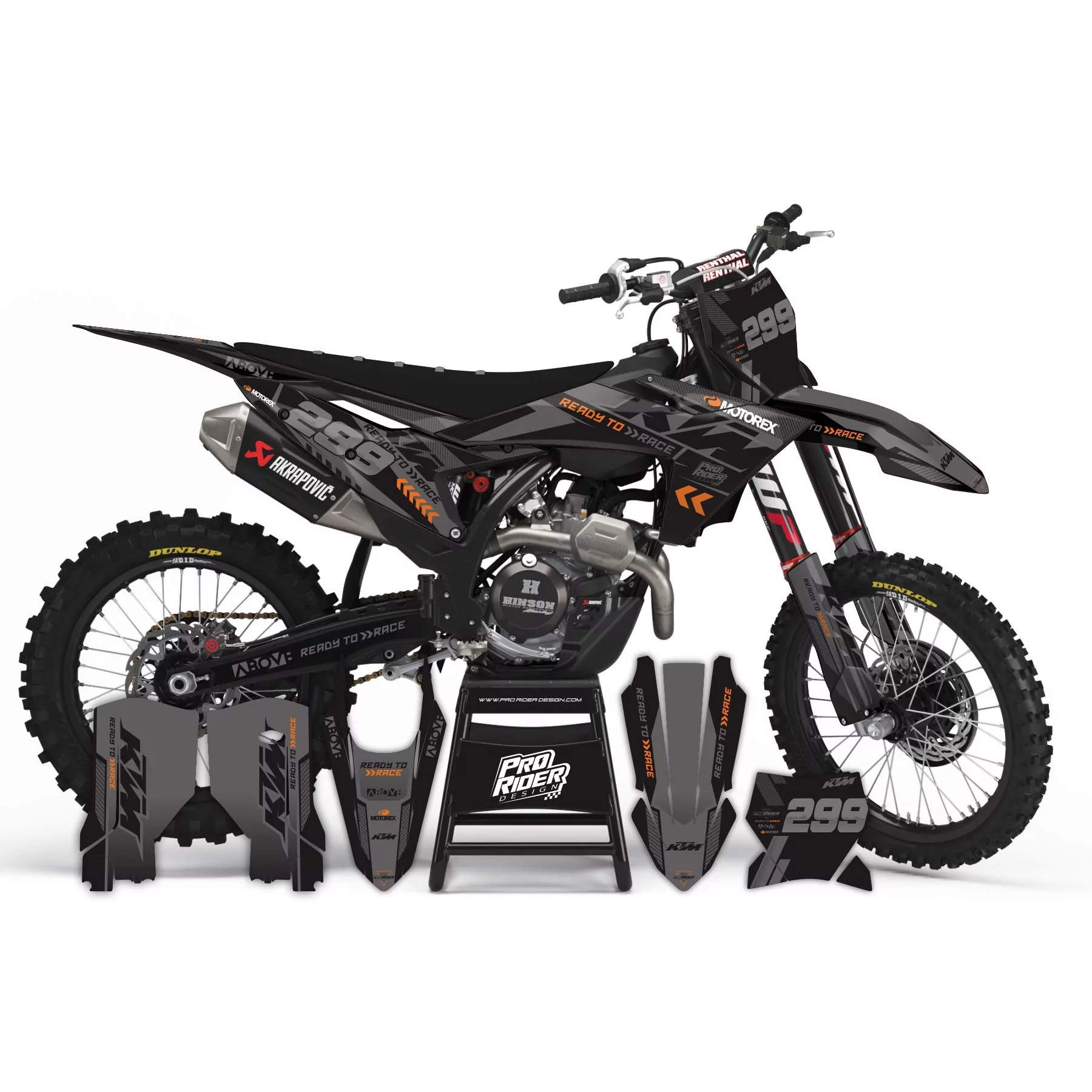 Motorrad Dekor DEKOR Motocross für KTM PERSO CARBONADO