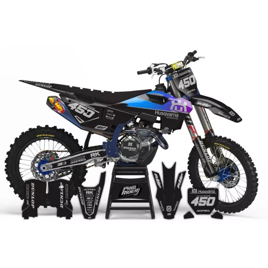 Stickerset moto STICKERSET Motocross HUSQVARNA MX TEST BLACK