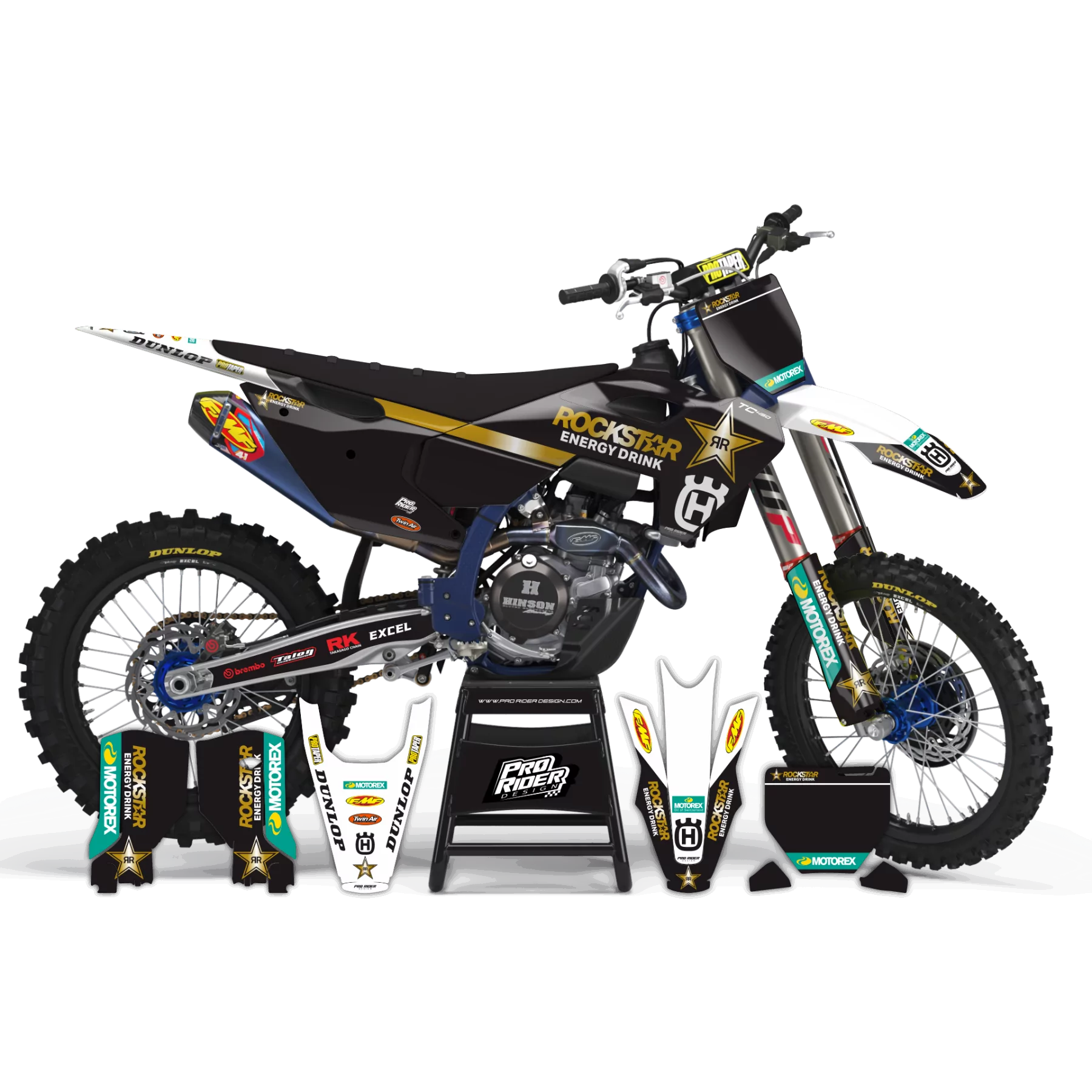 Kit adesivos moto Kit adesivos personalizado ROCKSTAR 23