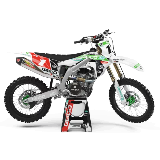 Stickerset moto Persoonlijk Stickerset GEICO MILANO VOOR KAWASAKI