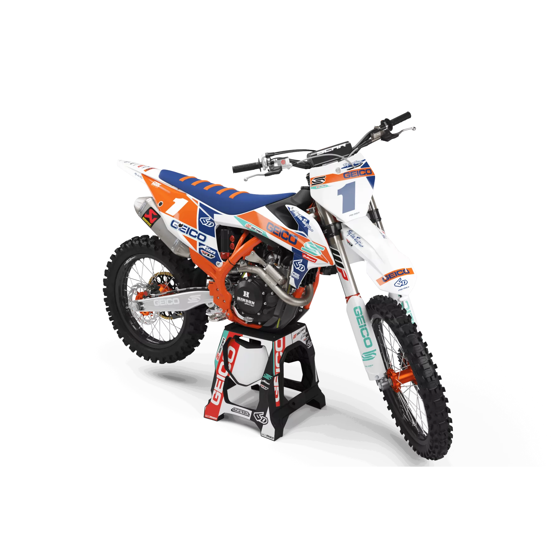Kit adesivos moto Kit adesivos Motocross personalizado GEICO DECALS