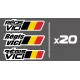 Stickerset moto IDENTITEITS- en VLAG/NUMMER STICKERS