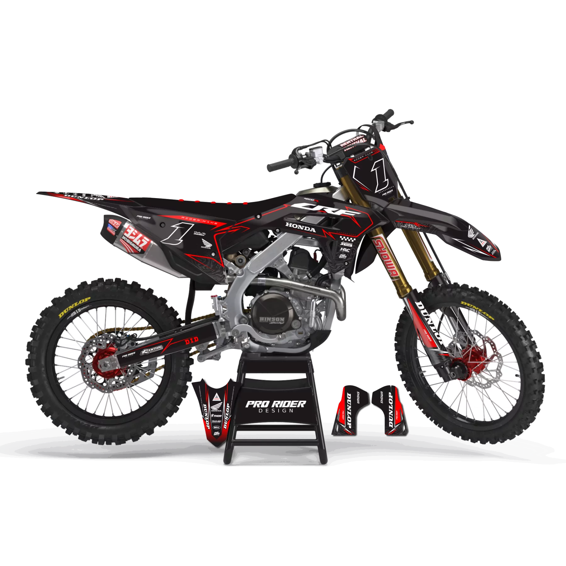 Kit adesivos moto KIT ADESIVOS Motocross HONDA SKYBOUND BLACK