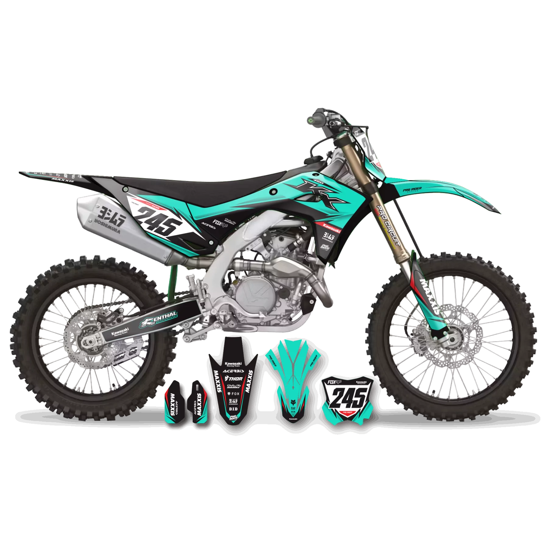 Kit adesivos moto KIT ADESIVOS KAWASAKI ADAPTASI TEAL