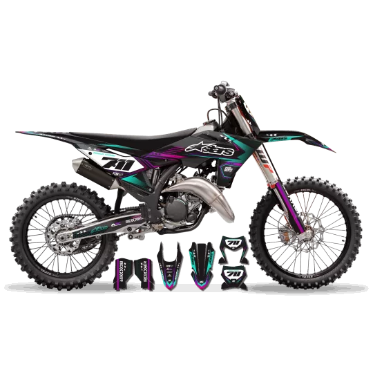 Kit adesivos moto Kit adesivos Motocross - STRIPURL TEAL