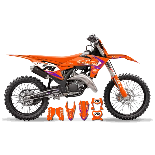 Kit adesivos moto Kit adesivos Motocross KTM personalizado - STRIPURL ORANGE