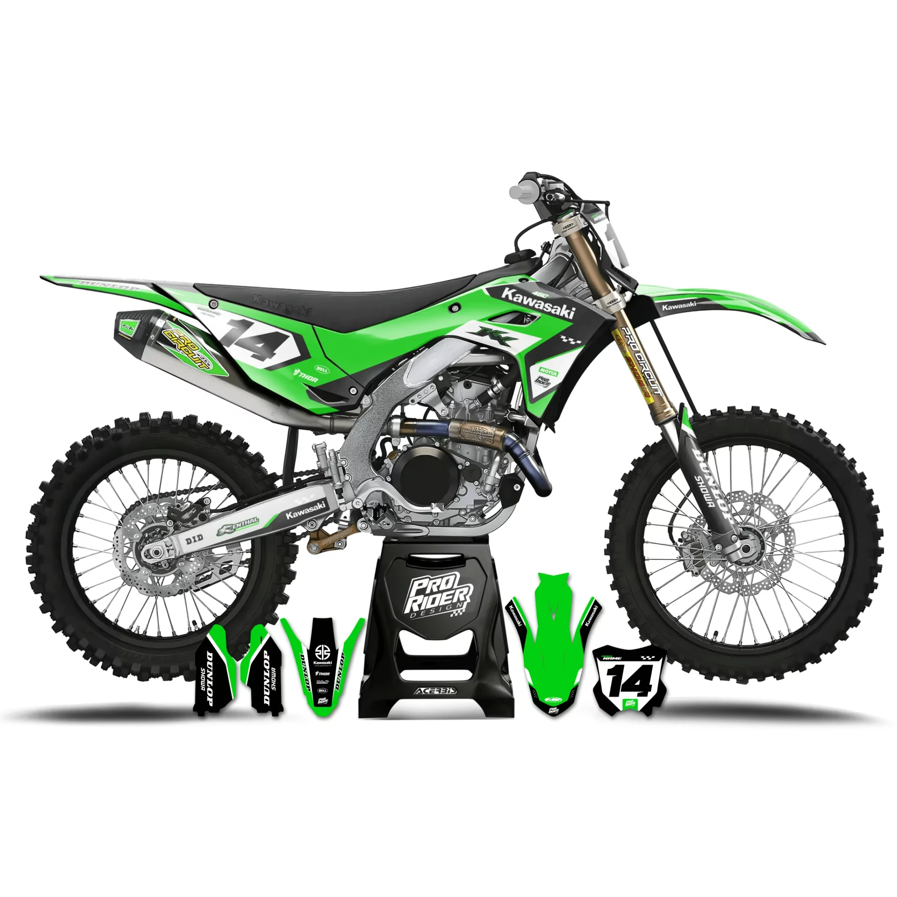 DEKOR Motorrad DEKOR KAWASAKI STEEL GREEN