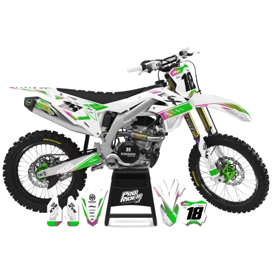 Stickerset motor STICKERSET KAWASAKI SUPERMOTO RACE PINK