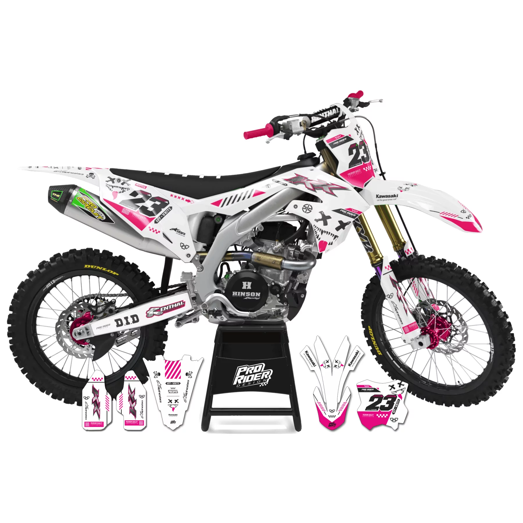 Stickerset motor STICKERSET MOTOCROSS KAWASAKI CYBER_GRAPHIC_PINK