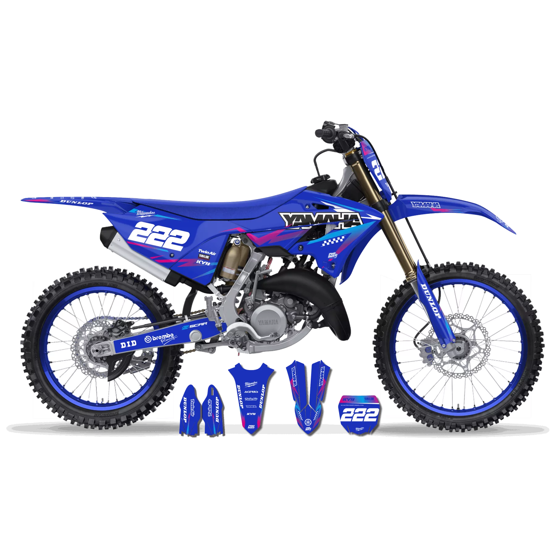 Stickerset motor Stickerset Motocross YAMAHA PERSO BLUE MATADOR