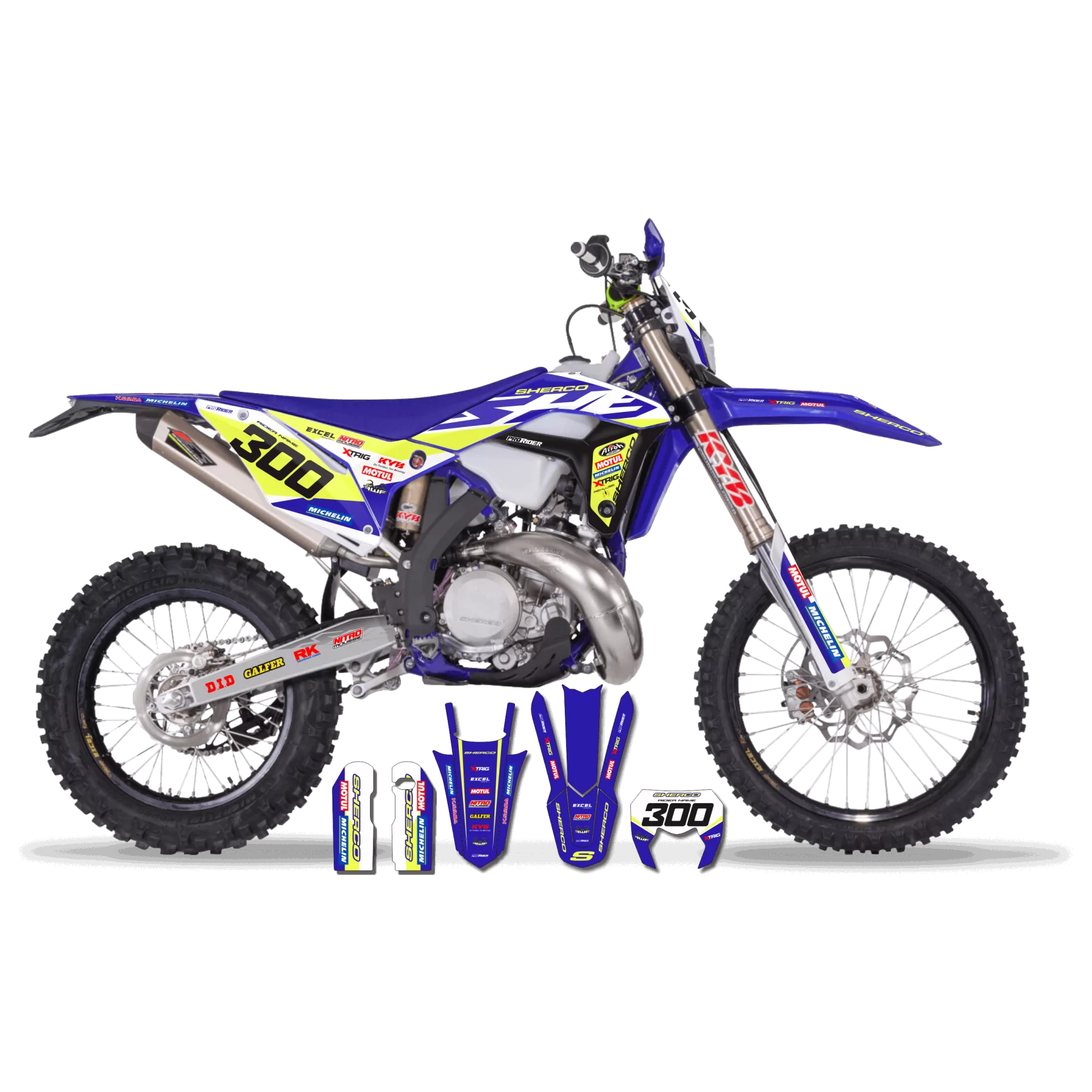 Stickerset motor Stickerset perso ENDURO SHERCO FACTORY RACING V1