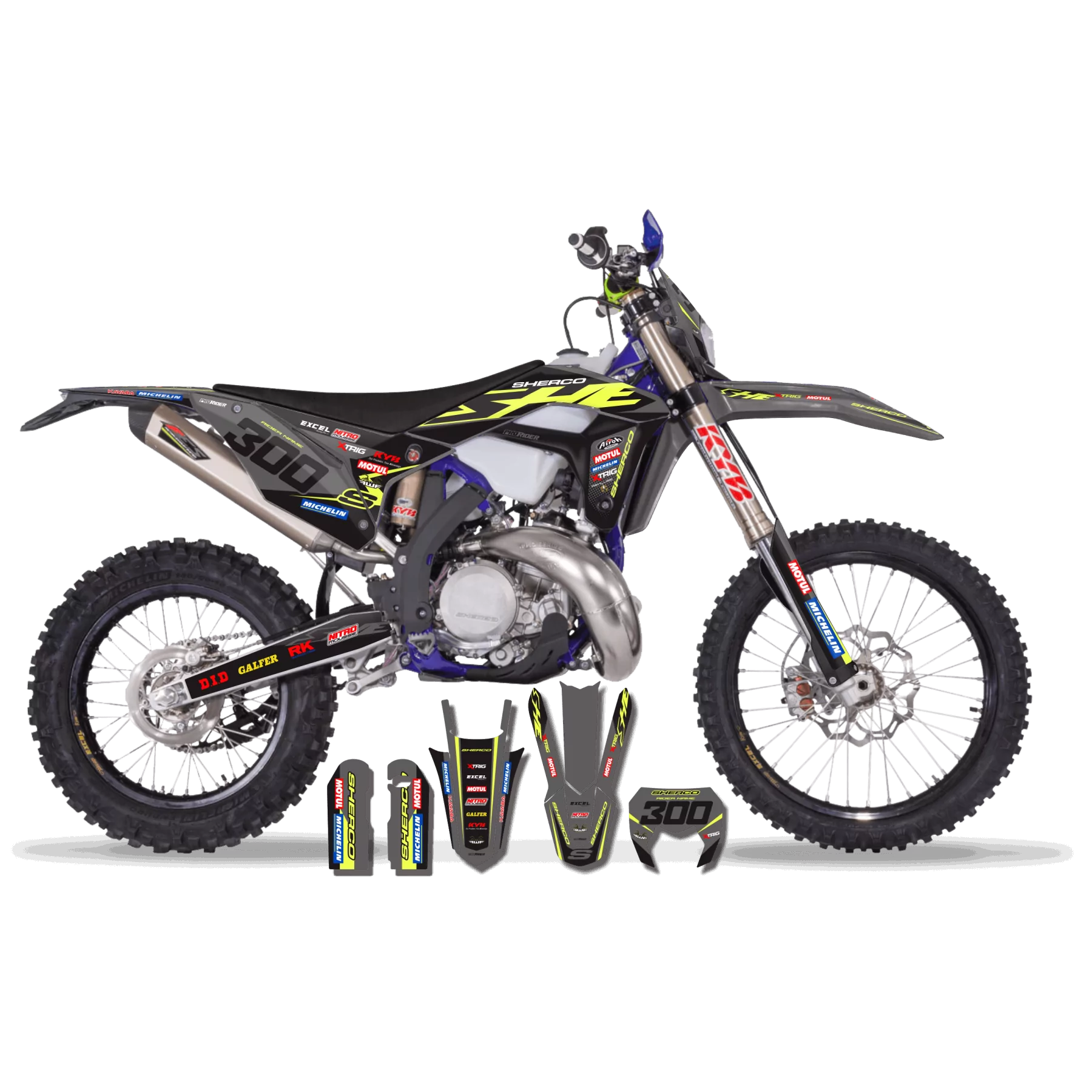 Stickerset moto Stickerset perso ENDURO SHERCO FACTORY RACING V7