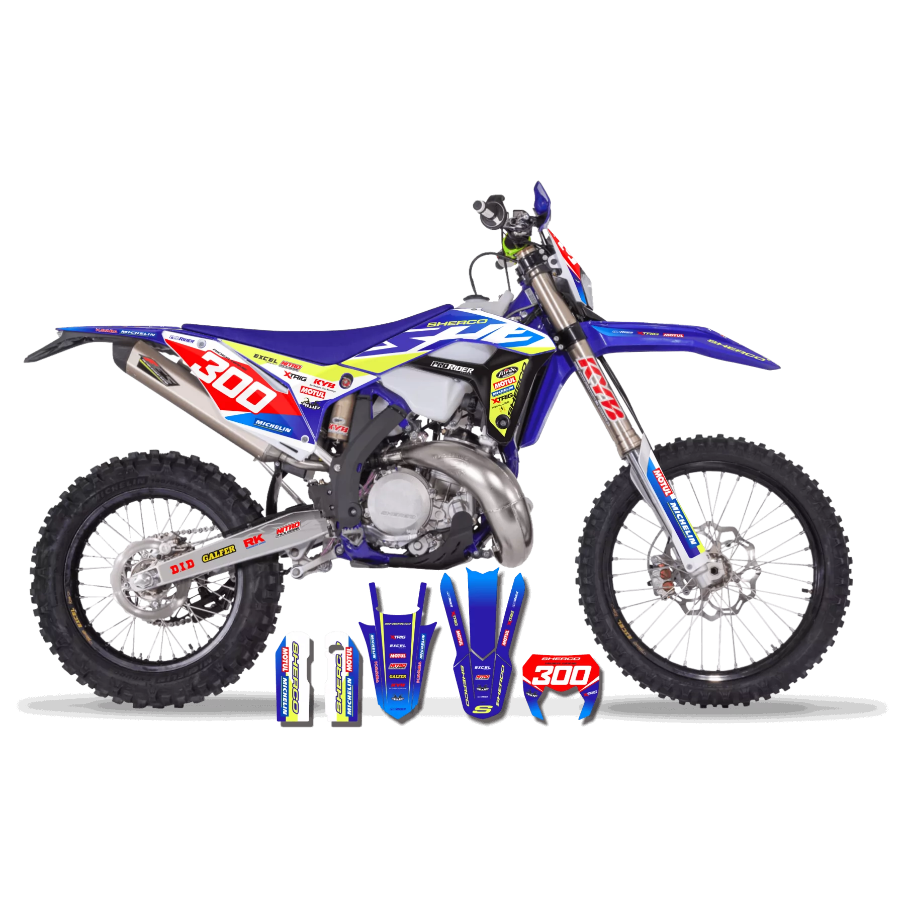 Stickerset moto Stickerset perso ENDURO SHERCO FACTORY RACING V8