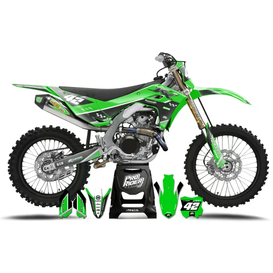Kit adesivos moto KIT ADESIVOS MOTOCROSS KAWASAKI GREEN SPEED