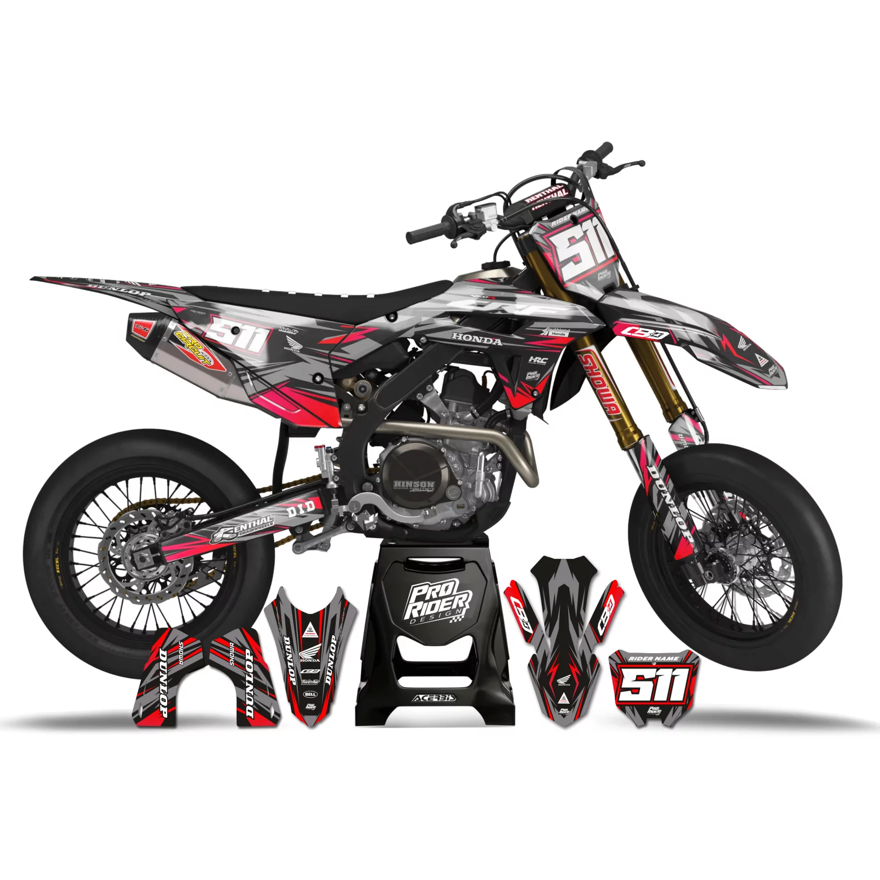 Kit adesivos moto Kit adesivos Motocross perso HONDA SMILE