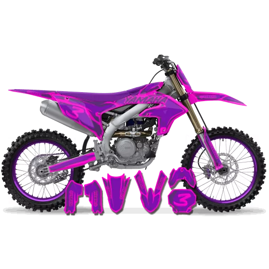 Stickerset moto Stickerset Motocross YAMAHA CARTOON MANGA BRUSH PINK/PURPLE