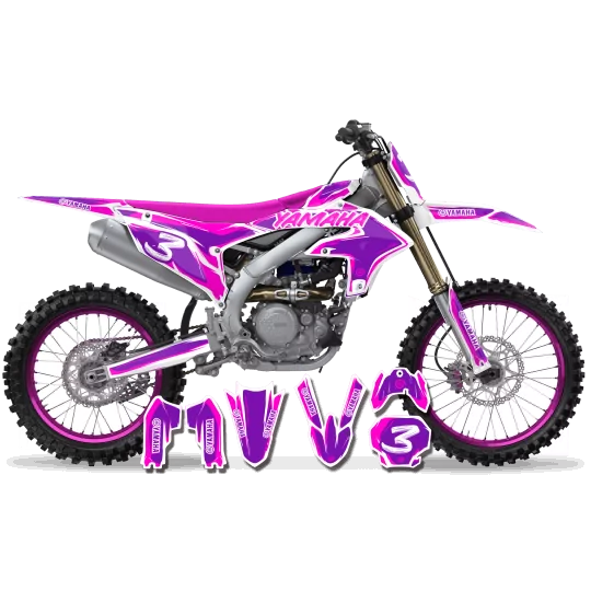 Kit adesivos moto Kit adesivos Motocross YAMAHA CARTOON MANGA BRUSH PURPLE/PINK/WHITE