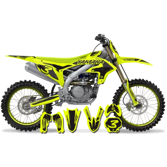 Kit adesivos moto Kit adesivos Motocross YAMAHA CARTOON MANGA BRUSH NEON/BLACK