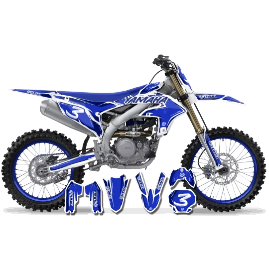 Kit adesivos moto Kit adesivos Motocross YAMAHA CARTOON MANGA BRUSH WHITE/BLUE