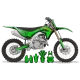 Dekor Moto DEKOR MOTOCROSS KAWASAKI CARTOON MANGA BRUSH BLACK/GREEN