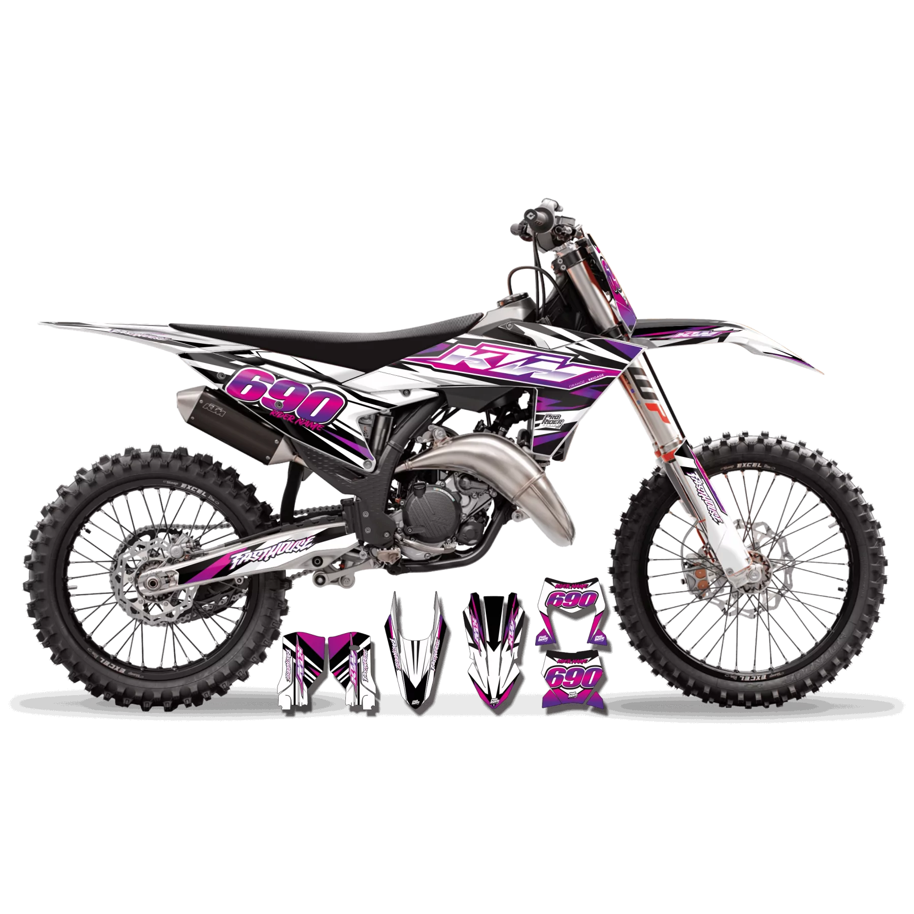 Stickerset moto Stickerset Motocross KTM persoonlijk - STELLAR