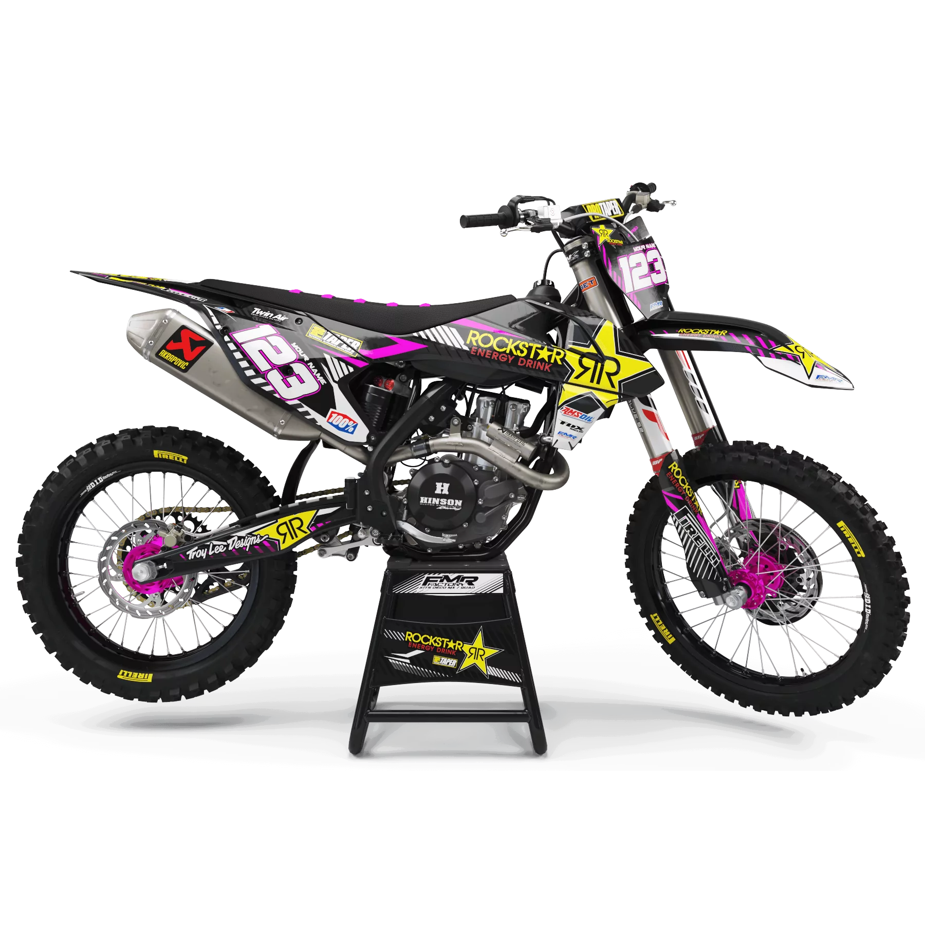 GRAPHICS moto MOTOCROSS GRAPHICS PERSO ROCKSTAR Limited Edition pink (ref:prda19f)