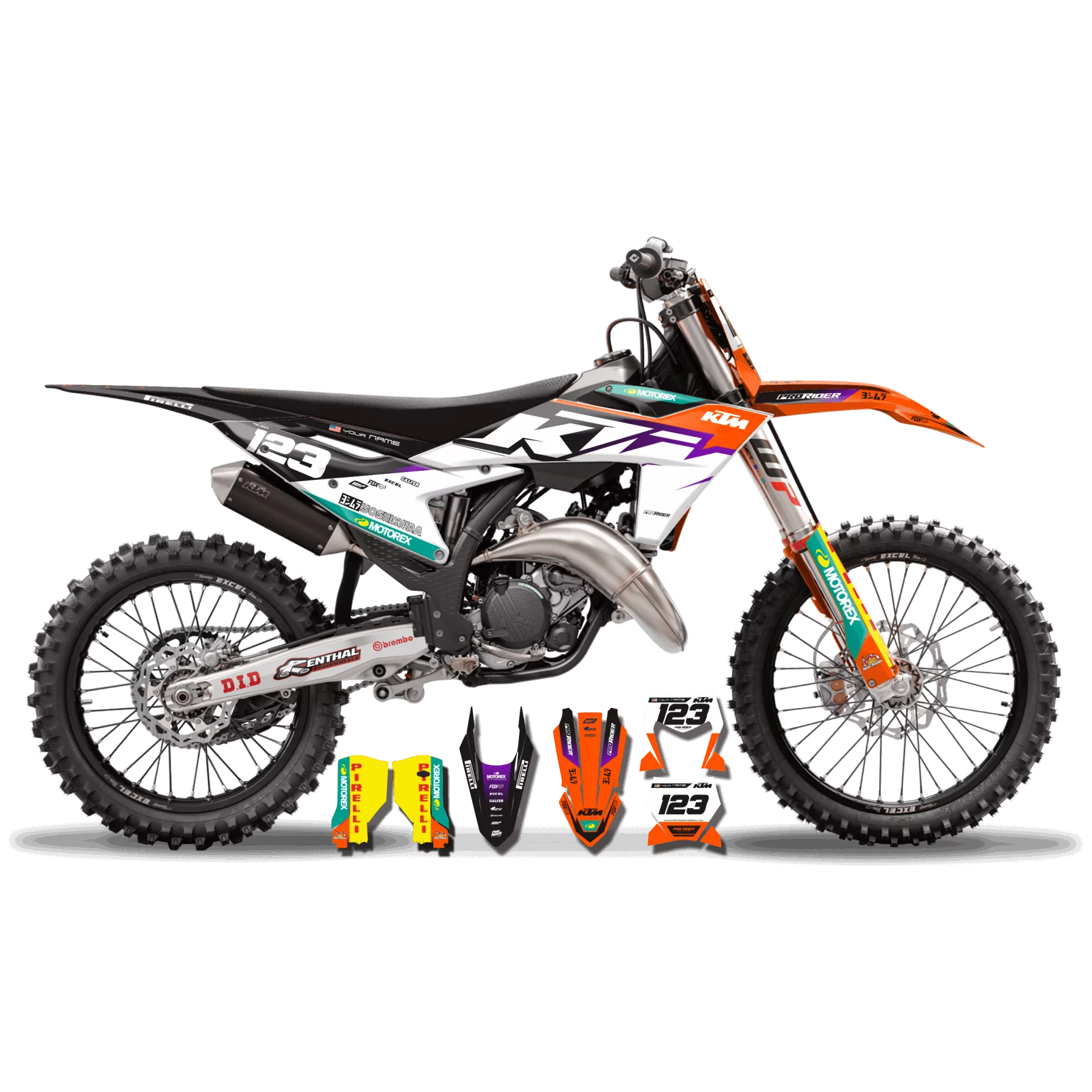 Kit adesivos moto Kit adesivos Motocross KTM SX SXF EXC - HEADWIND